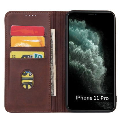 For iPhone 11 Pro Calf Texture Magnetic Horizontal Flip Leather Case with Holder & Card Slots & Wallet (Brown) - iPhone 11 Pro Cases by buy2fix | Online Shopping UK | buy2fix