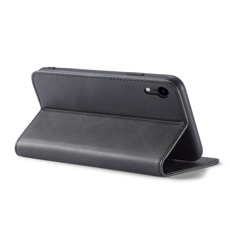 For iPhone XR Calf Texture Magnetic Horizontal Flip Leather Case with Holder & Card Slots & Wallet(Black) - More iPhone Cases by buy2fix | Online Shopping UK | buy2fix