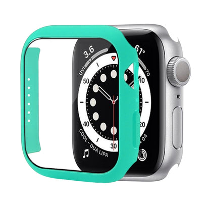 Shockproof PC Protective Case with Tempered Glass Film For Apple Watch Series 8 / 7 41mm(Light Green) - Watch Cases by buy2fix | Online Shopping UK | buy2fix
