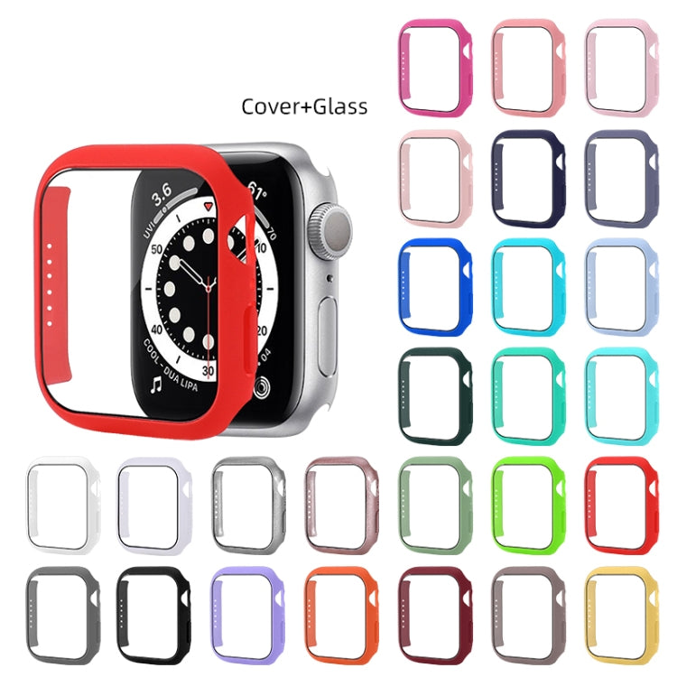 Shockproof PC Protective Case with Tempered Glass Film For Apple Watch Series 8 / 7 41mm(Midnight Blue) - Watch Cases by buy2fix | Online Shopping UK | buy2fix