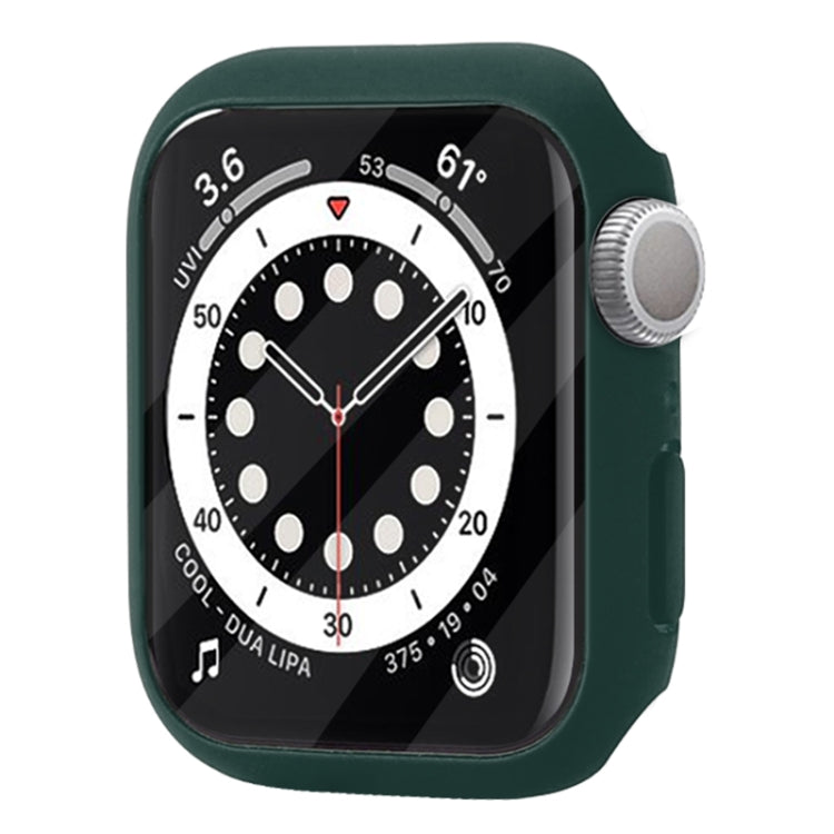 Shockproof PC Protective Case with Tempered Glass Film For Apple Watch Series 8 / 7 45mm(Light Green) - Watch Cases by buy2fix | Online Shopping UK | buy2fix
