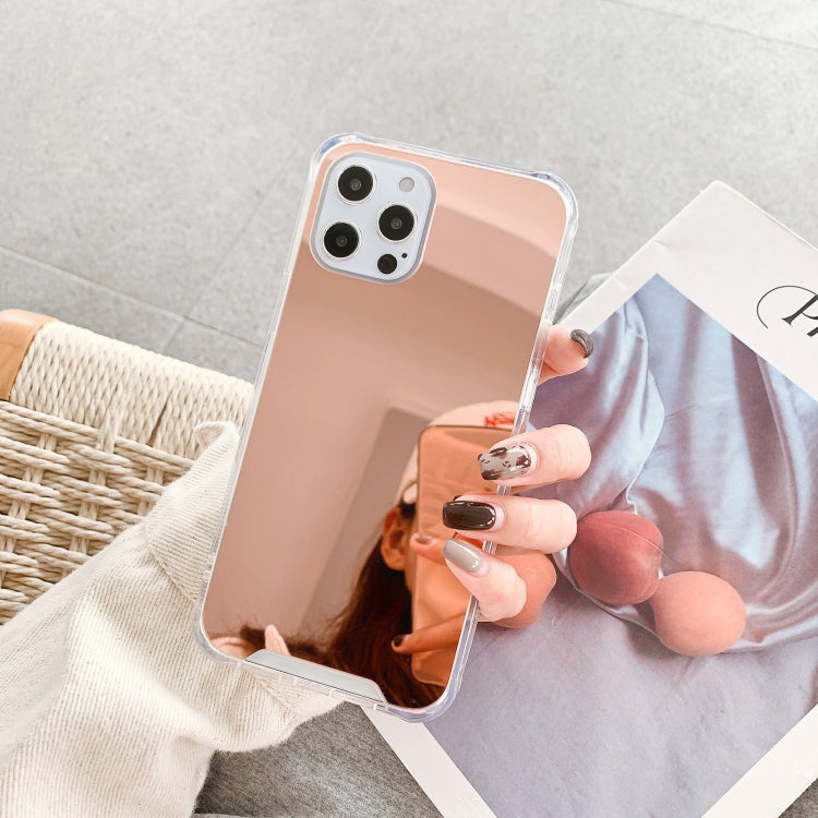 For iPhone 13 Pro TPU + Acrylic Four Drop Luxury Plating Mirror Phone Case Cover (Rose Gold) - iPhone 13 Pro Cases by buy2fix | Online Shopping UK | buy2fix