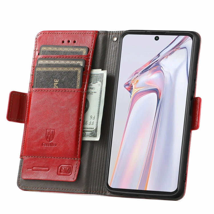 For Blackview A100 CaseNeo Business Splicing Dual Magnetic Buckle Horizontal Flip PU Leather Case with Holder & Card Slots & Wallet(Red) - More Brand by buy2fix | Online Shopping UK | buy2fix