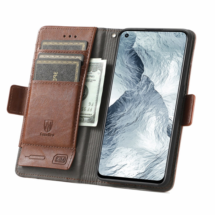 For OPPO Realme GT Master CaseNeo Business Splicing Dual Magnetic Buckle Horizontal Flip PU Leather Case with Holder & Card Slots & Wallet(Brown) - Realme Cases by buy2fix | Online Shopping UK | buy2fix