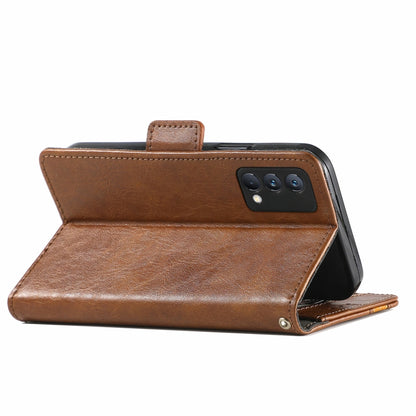 For OPPO Realme GT Master CaseNeo Business Splicing Dual Magnetic Buckle Horizontal Flip PU Leather Case with Holder & Card Slots & Wallet(Brown) - Realme Cases by buy2fix | Online Shopping UK | buy2fix