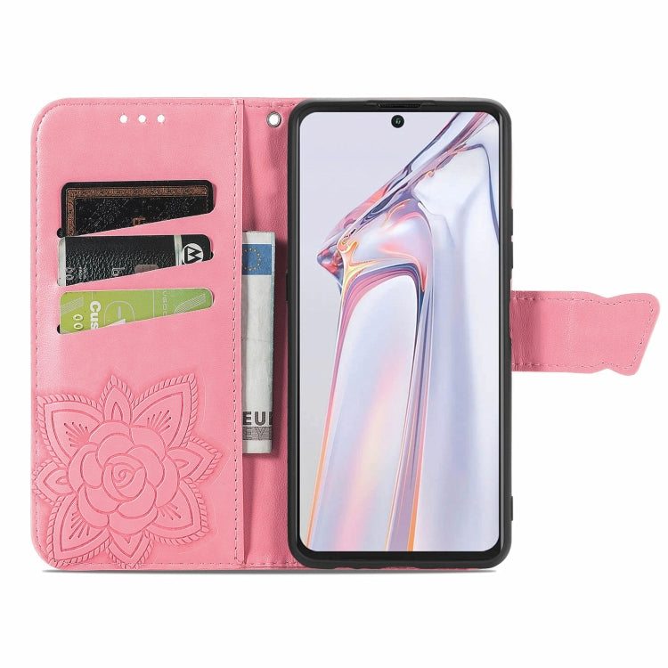 For Blackview A100 Butterfly Love Flower Embossed Horizontal Flip Leather Case with Holder & Card Slots & Wallet & Lanyard(Pink) - More Brand by buy2fix | Online Shopping UK | buy2fix