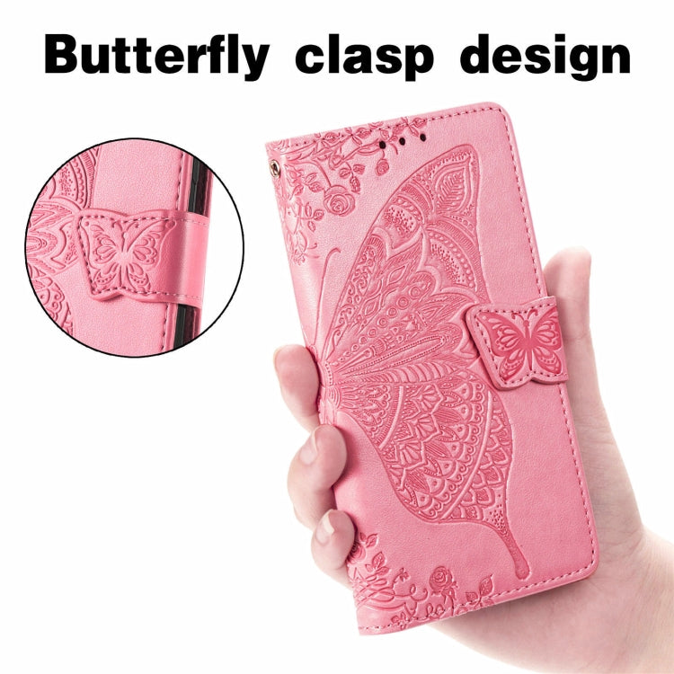 For Blackview A100 Butterfly Love Flower Embossed Horizontal Flip Leather Case with Holder & Card Slots & Wallet & Lanyard(Pink) - More Brand by buy2fix | Online Shopping UK | buy2fix