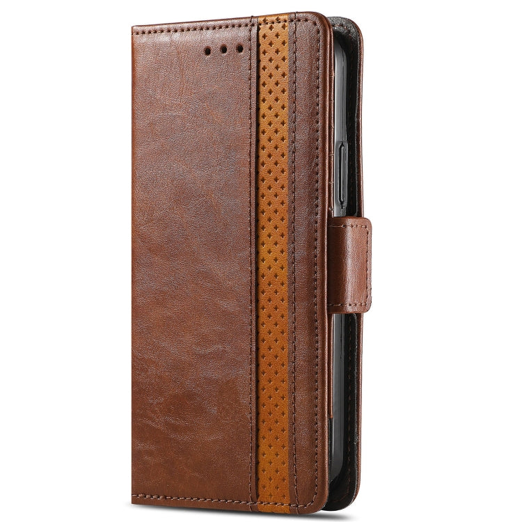 For Motorola Edge 20 Lite CaseNeo Business Splicing Dual Magnetic Buckle Horizontal Flip PU Leather Case with Holder & Card Slots & Wallet(Brown) - Motorola Cases by buy2fix | Online Shopping UK | buy2fix