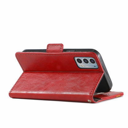 For Motorola Edge 20 CaseNeo Business Splicing Dual Magnetic Buckle Horizontal Flip PU Leather Case with Holder & Card Slots & Wallet(Red) - Motorola Cases by buy2fix | Online Shopping UK | buy2fix