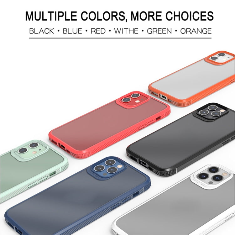 For iPhone 12 / 12 Pro MG Series Carbon Fiber TPU + Clear PC Four-corner Airbag Shockproof Case(White) - iPhone 12 / 12 Pro Cases by buy2fix | Online Shopping UK | buy2fix