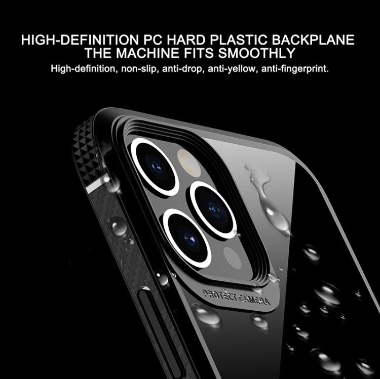 For iPhone 12 / 12 Pro MG Series Carbon Fiber TPU + Clear PC Four-corner Airbag Shockproof Case(Red) - iPhone 12 / 12 Pro Cases by buy2fix | Online Shopping UK | buy2fix