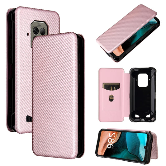 For Doogee S86 / S86 Pro Carbon Fiber Texture Horizontal Flip TPU + PC + PU Leather Case with Card Slot(Pink) - More Brand by buy2fix | Online Shopping UK | buy2fix