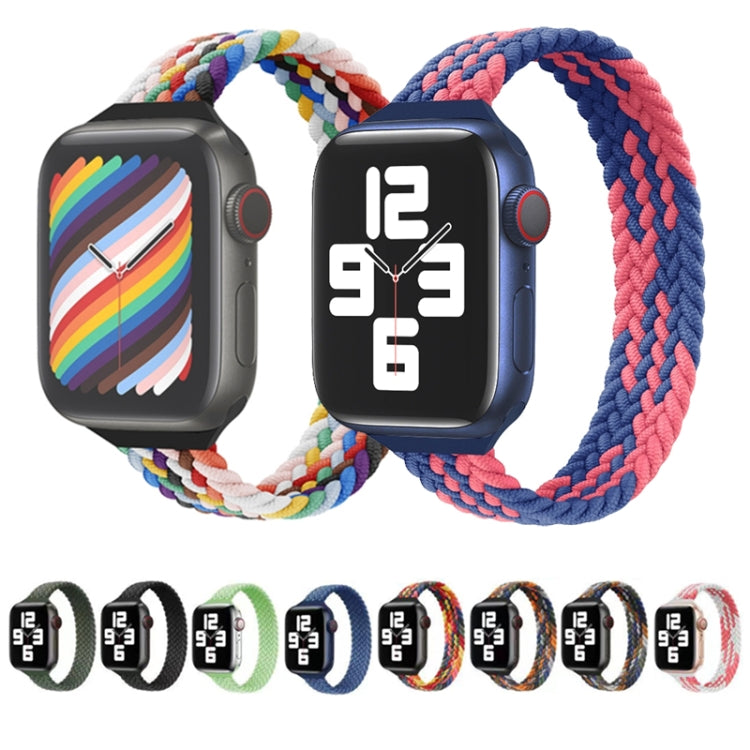 Small Waist Single Loop Nylon Braid Watch Band For Apple Watch Ultra 49mm&Watch Ultra 2 49mm / Series 9&8&7 45mm / SE 3&SE 2&6&SE&5&4 44mm / 3&2&1 42mm, Szie: XS 135mm(Colorful) - Watch Bands by buy2fix | Online Shopping UK | buy2fix