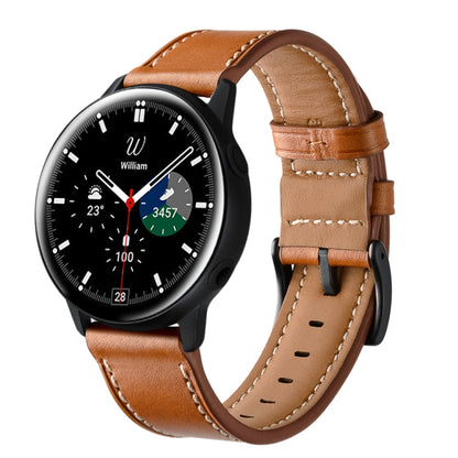 For Samsung Galaxy Watch 3 41mm Leather Watch Band(Brown) - Watch Bands by buy2fix | Online Shopping UK | buy2fix