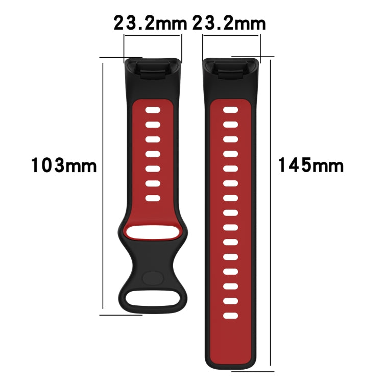 For Fitbit Charge 5 Two-color Silicone Watch Band(Red White) - Watch Bands by buy2fix | Online Shopping UK | buy2fix