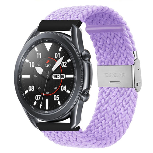 22mm Universal Metal Buckle Nylon Braided Watch Band(Light Purple) - 22mm Bands by buy2fix | Online Shopping UK | buy2fix