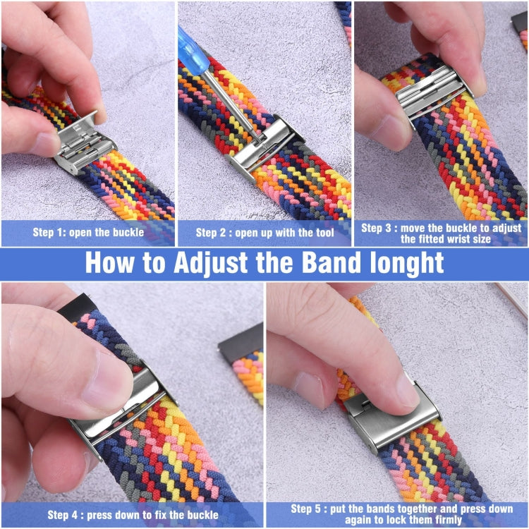 22mm Universal Metal Buckle Nylon Braided Watch Band(Bright Orange) - 22mm Bands by buy2fix | Online Shopping UK | buy2fix