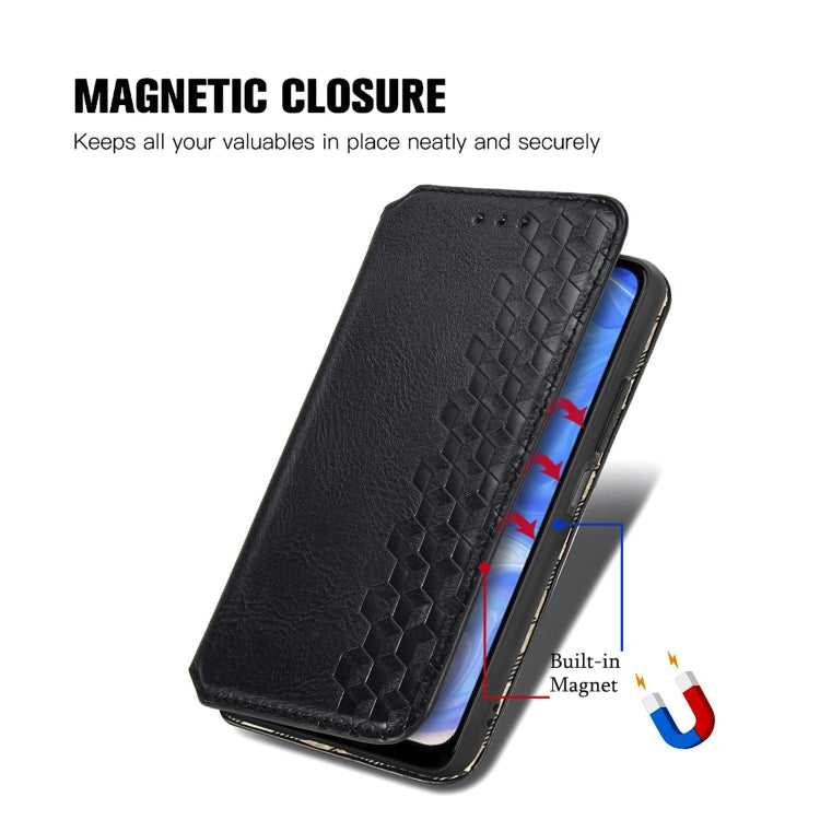 For Doogee N40 Pro Cubic Grid Pressed Horizontal Flip Magnetic Leather Case with Holder & Card Slots & Wallet(Black) - More Brand by buy2fix | Online Shopping UK | buy2fix