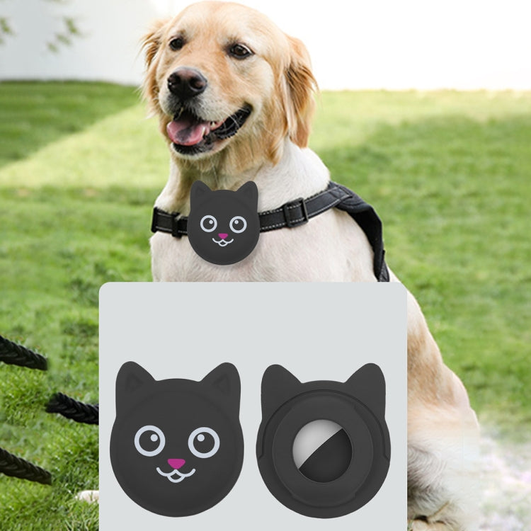 Naughty Smiley Cute Cartoon Pet Collar Anti-lost Tracker Silicone Case For AirTag(Pink) - Pet Series by Mutural | Online Shopping UK | buy2fix