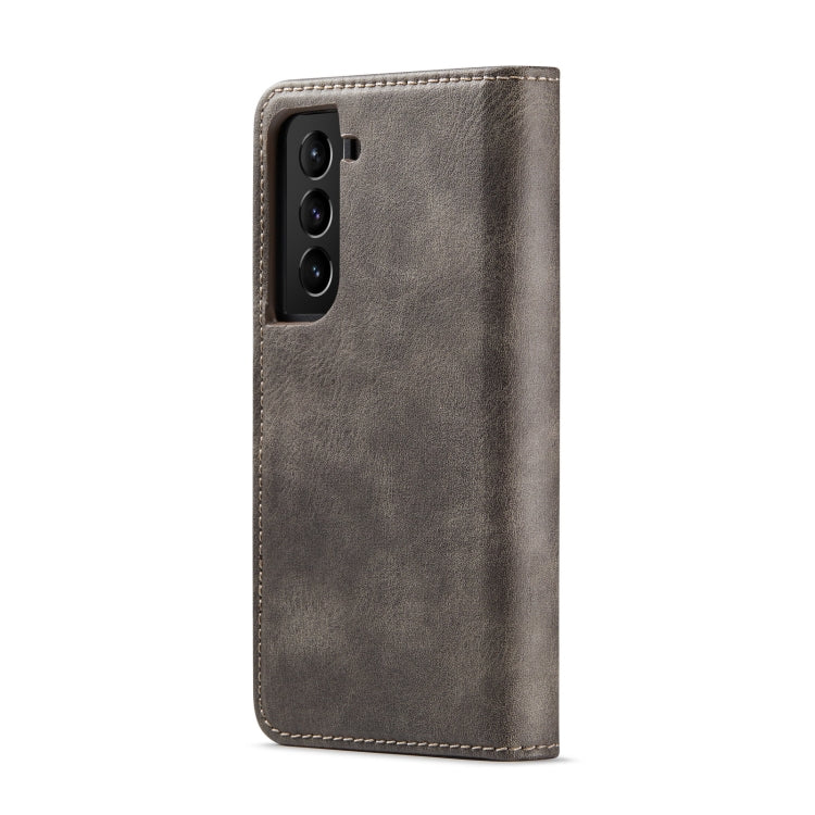 For Samsung Galaxy S22 5G DG.MING Crazy Horse Texture Detachable Magnetic Leather Phone Case(Grey) - Galaxy S22 5G Cases by DG.MING | Online Shopping UK | buy2fix