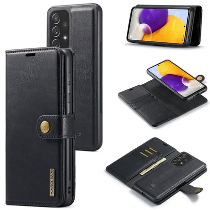 For Samsung Galaxy A73 5G DG.MING Crazy Horse Texture Detachable Magnetic Leather Phone Case(Black) - Galaxy Phone Cases by DG.MING | Online Shopping UK | buy2fix