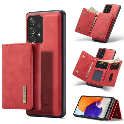 For Samsung Galaxy A73 5G DG.MING M1 Series 3-Fold Multi Card Wallet  Phone Case(Red) - Galaxy Phone Cases by DG.MING | Online Shopping UK | buy2fix