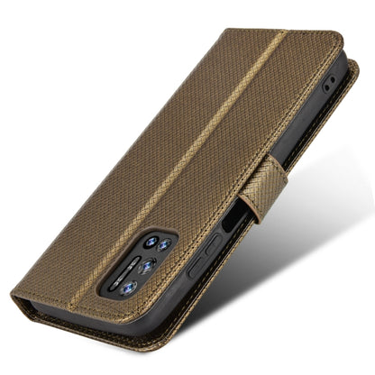 For DOOGEE N40 Pro Diamond Texture Leather Phone Case(Brown) - Doogee Cases by buy2fix | Online Shopping UK | buy2fix