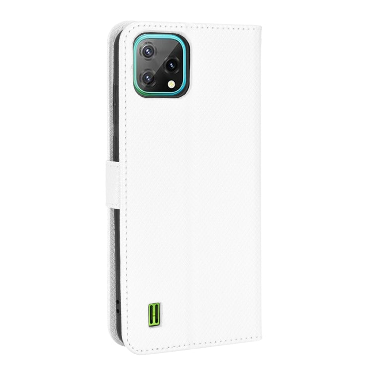 For Blackview A55 Diamond Texture Leather Phone Case(White) - More Brand by buy2fix | Online Shopping UK | buy2fix