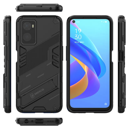 For OPPO A36 4G (China) / Realme 9i Punk Armor PC + TPU Phone Case with Holder(Black) - Realme Cases by buy2fix | Online Shopping UK | buy2fix
