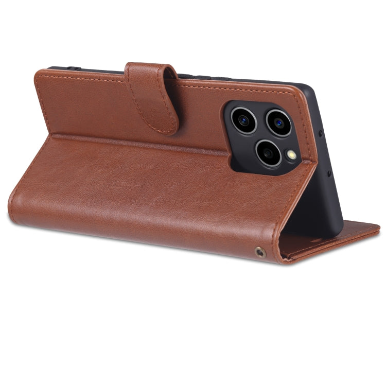 For Honor 60 SE AZNS Sheepskin Texture Flip Leather Phone Case(Brown) - Honor Cases by AZNS | Online Shopping UK | buy2fix