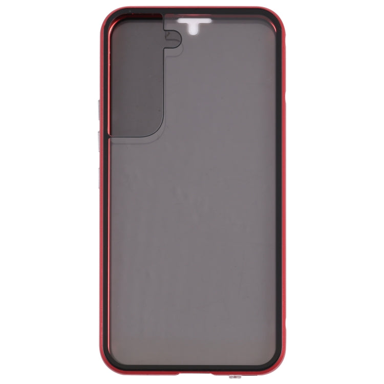 For Samsung Galaxy S22 5G Anti-peeping Magnetic Double-sided Tempered Glass Phone Case(Red) - Galaxy S22 5G Cases by buy2fix | Online Shopping UK | buy2fix