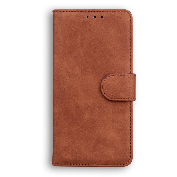 For Blackview A80 Pro Skin Feel Pure Color Flip Leather Phone Case(Brown) - More Brand by buy2fix | Online Shopping UK | buy2fix