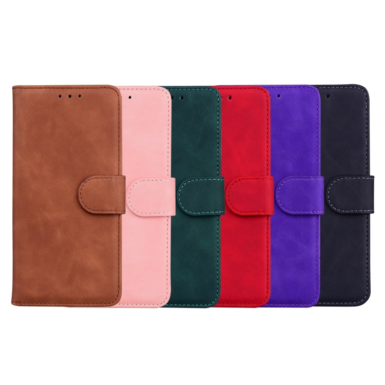 For Blackview A80 Pro Skin Feel Pure Color Flip Leather Phone Case(Brown) - More Brand by buy2fix | Online Shopping UK | buy2fix