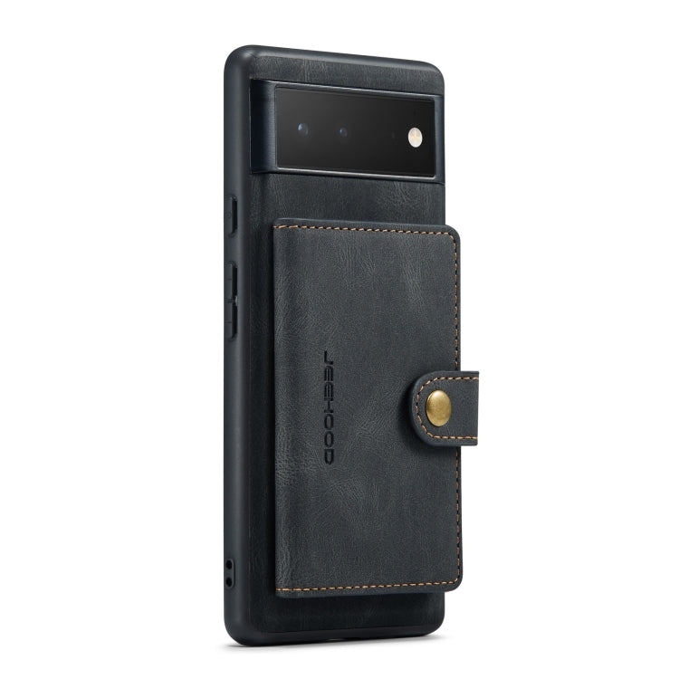 For Google Pixel 7 5G JEEHOOD Retro Magnetic Detachable Wallet Phone Case(Black) - Google Cases by JEEHOOD | Online Shopping UK | buy2fix