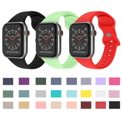 Butterfly Buckle Silicone Watch Band, Size: L For Apple Watch Ultra 49mm&Watch Ultra 2 49mm / Series 9&8&7 45mm / SE 3&SE 2&6&SE&5&4 44mm / 3&2&1 42mm(Coral Red) - Watch Bands by buy2fix | Online Shopping UK | buy2fix