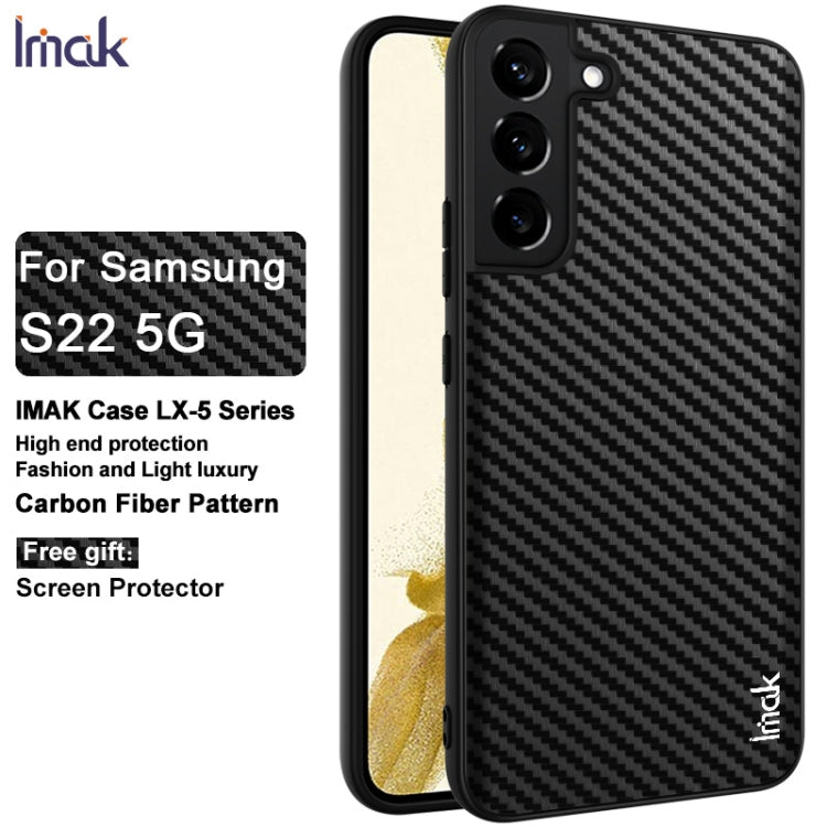 For Samsung Galaxy S22 5G imak LX-5 Series PC + TPU Phone Case with Screen Protector(Carbon Fiber Texture) - Galaxy S22 5G Cases by imak | Online Shopping UK | buy2fix