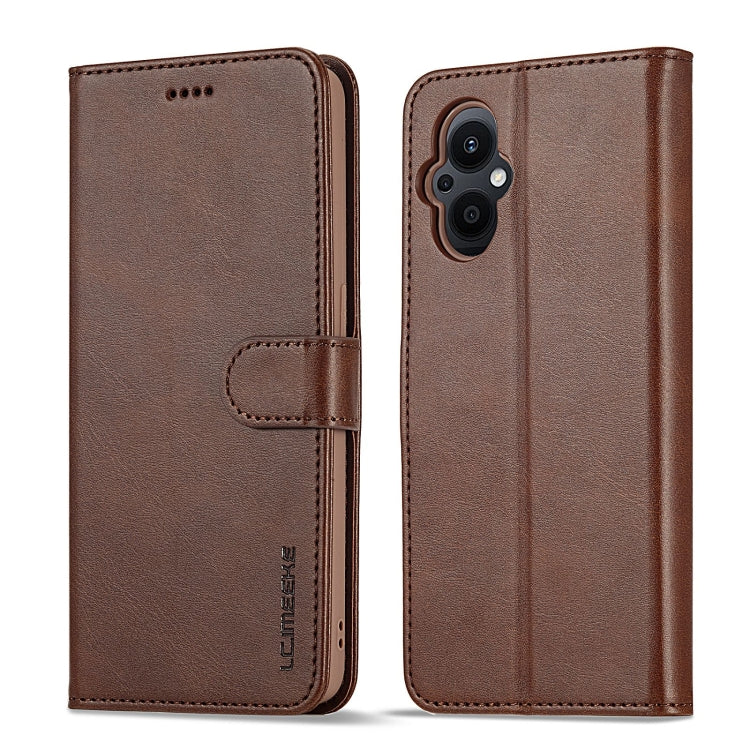 For OPPO A96 5G / Reno7 Z 5G LC.IMEEKE Calf Texture Leather Phone Case(Coffee) - OPPO Cases by LC.IMEEKE | Online Shopping UK | buy2fix