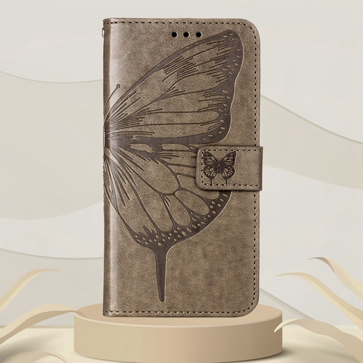 For OPPO Reno7 5G Global/Find X5 Lite Embossed Butterfly Leather Phone Case(Grey) - OPPO Cases by buy2fix | Online Shopping UK | buy2fix