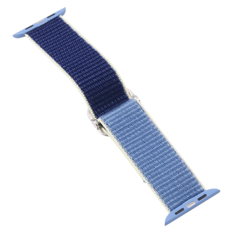 Nylon Watch Band For Apple Watch Ultra 49mm&Watch Ultra 2 49mm / Series 9&8&7 45mm / SE 3&SE 2&6&SE&5&4 44mm / 3&2&1 42mm(Lake Blue) - Watch Bands by buy2fix | Online Shopping UK | buy2fix