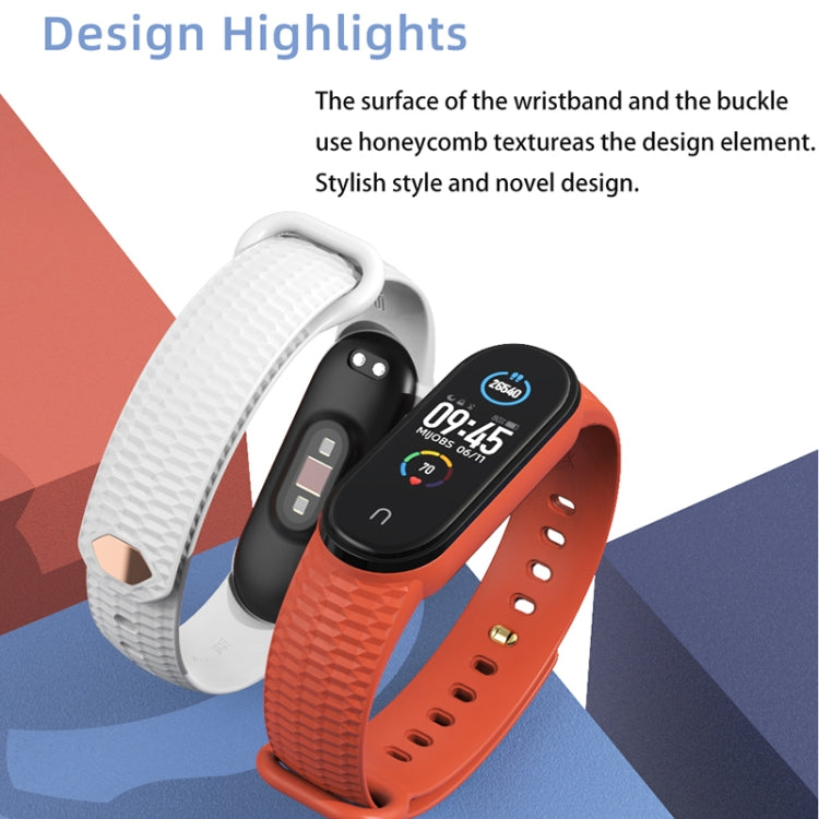 For Xiaomi Mi Band 5/6/7 Mijobs Solid Color Honeycomb Silicone Watch Band(Coffee) - Watch Bands by MIJOBS | Online Shopping UK | buy2fix