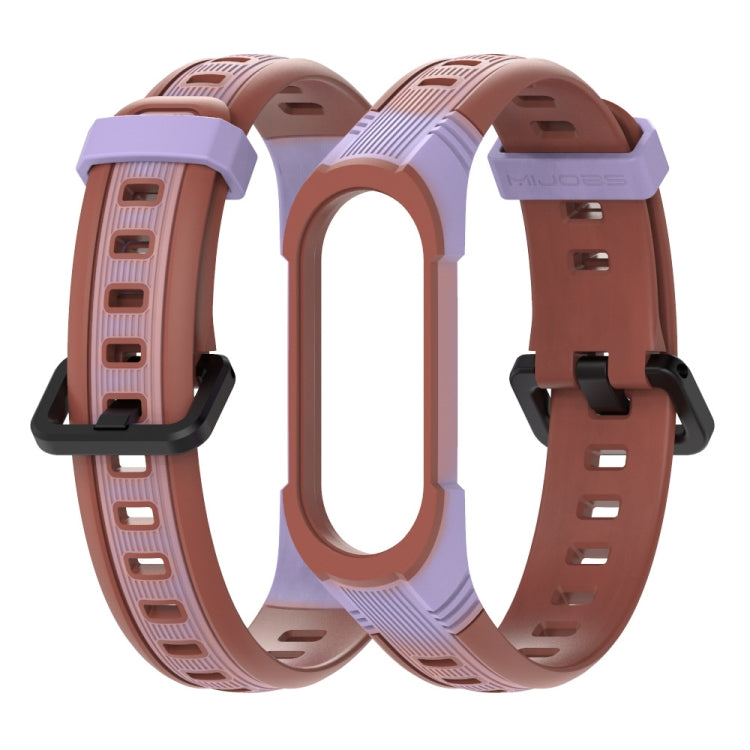 For Xiaomi Mi Band 5 / 6 / 7 Mijobs Two-color Silicone Watch Band(Purple+Wine Red) - Watch Bands by MIJOBS | Online Shopping UK | buy2fix