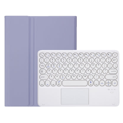 YA610B-A Candy Color Skin Feel Texture Round Keycap Bluetooth Keyboard Leather Case with Touchpad For Samsung Galaxy Tab S6 Lite 10.4 inch SM-P610 / SM-P615(Purple) - Samsung Keyboard by buy2fix | Online Shopping UK | buy2fix