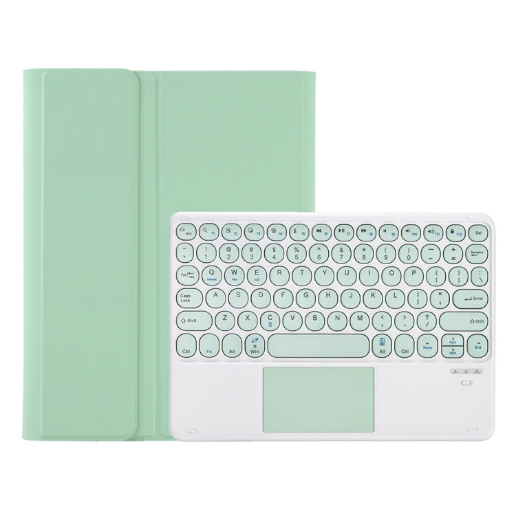 YA700B-A Candy Color Skin Feel Texture Round Keycap Bluetooth Keyboard Leather Case with Touchpad For Samsung Galaxy Tab S8 11 inch SM-X700 / SM-X706 & S7 11 inch SM-X700 / SM-T875(Light Green) - Samsung Keyboard by buy2fix | Online Shopping UK | buy2fix