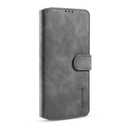 For Galaxy A71 DG.MING Retro Oil Side Horizontal Flip Case with Holder & Card Slots & Wallet(Grey) - Galaxy Phone Cases by DG.MING | Online Shopping UK | buy2fix