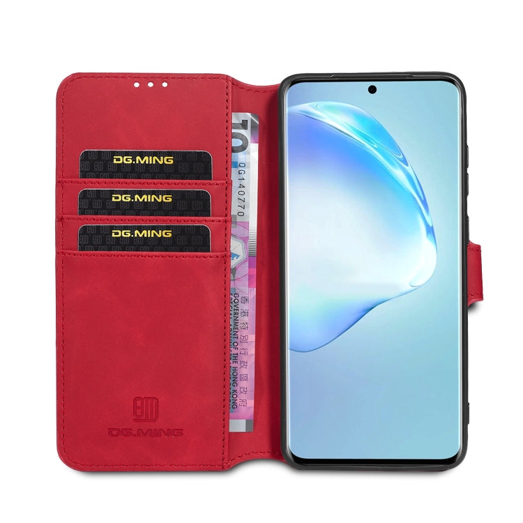 For Galaxy S20 Ultra DG.MING Retro Oil Side Horizontal Flip Case with Holder & Card Slots & Wallet(Red) - Galaxy Phone Cases by DG.MING | Online Shopping UK | buy2fix