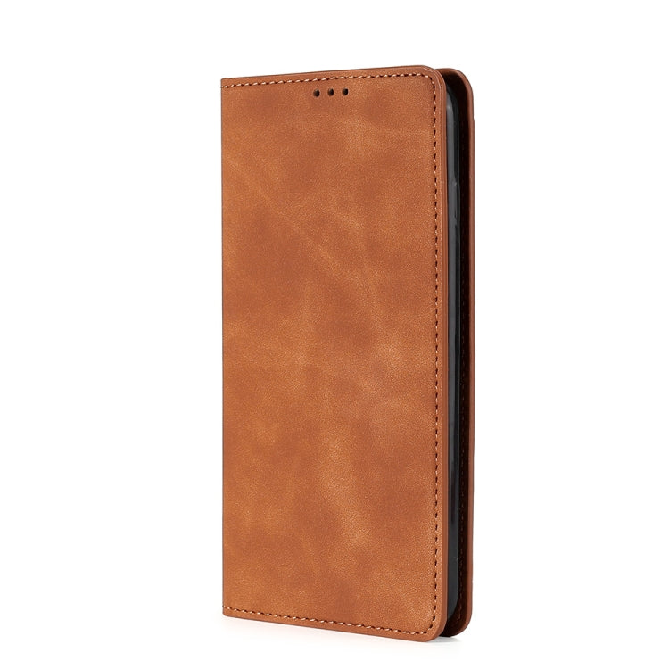 For DOOGEE X96 Pro Skin Feel Magnetic Horizontal Flip Leather Phone Case(Light Brown) - More Brand by buy2fix | Online Shopping UK | buy2fix