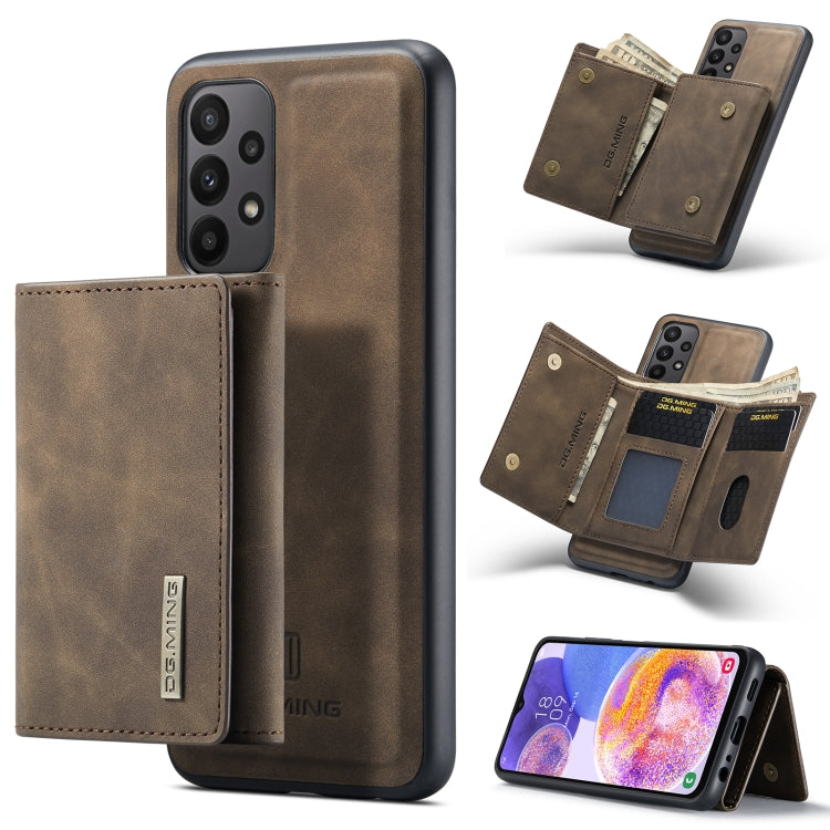 For Samsung Galaxy A23 5G DG.MING M1 Series 3-Fold Multi Card Wallet Phone Case(Coffee) - Galaxy Phone Cases by DG.MING | Online Shopping UK | buy2fix