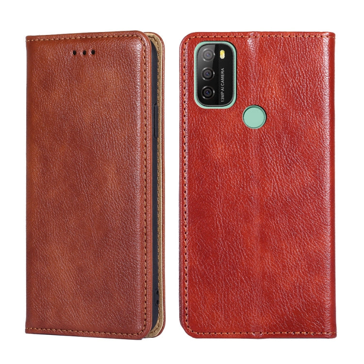 For Blackview A70 Gloss Oil Solid Color Magnetic Leather Phone Case(Brown) - More Brand by buy2fix | Online Shopping UK | buy2fix