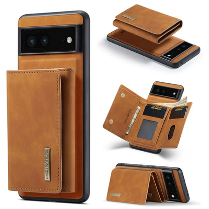 For Google Pixel 6A DG.MING M1 Series 3-Fold Multi Card Wallet + Magnetic Phone Case(Brown) - Google Cases by DG.MING | Online Shopping UK | buy2fix