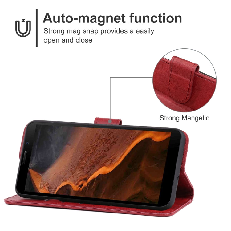 For Doogee S61/S61 Pro Leather Phone Case(Red) - Doogee Cases by buy2fix | Online Shopping UK | buy2fix